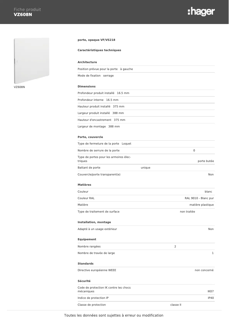 Image de la première page du manuel de l'appareil VZ608N