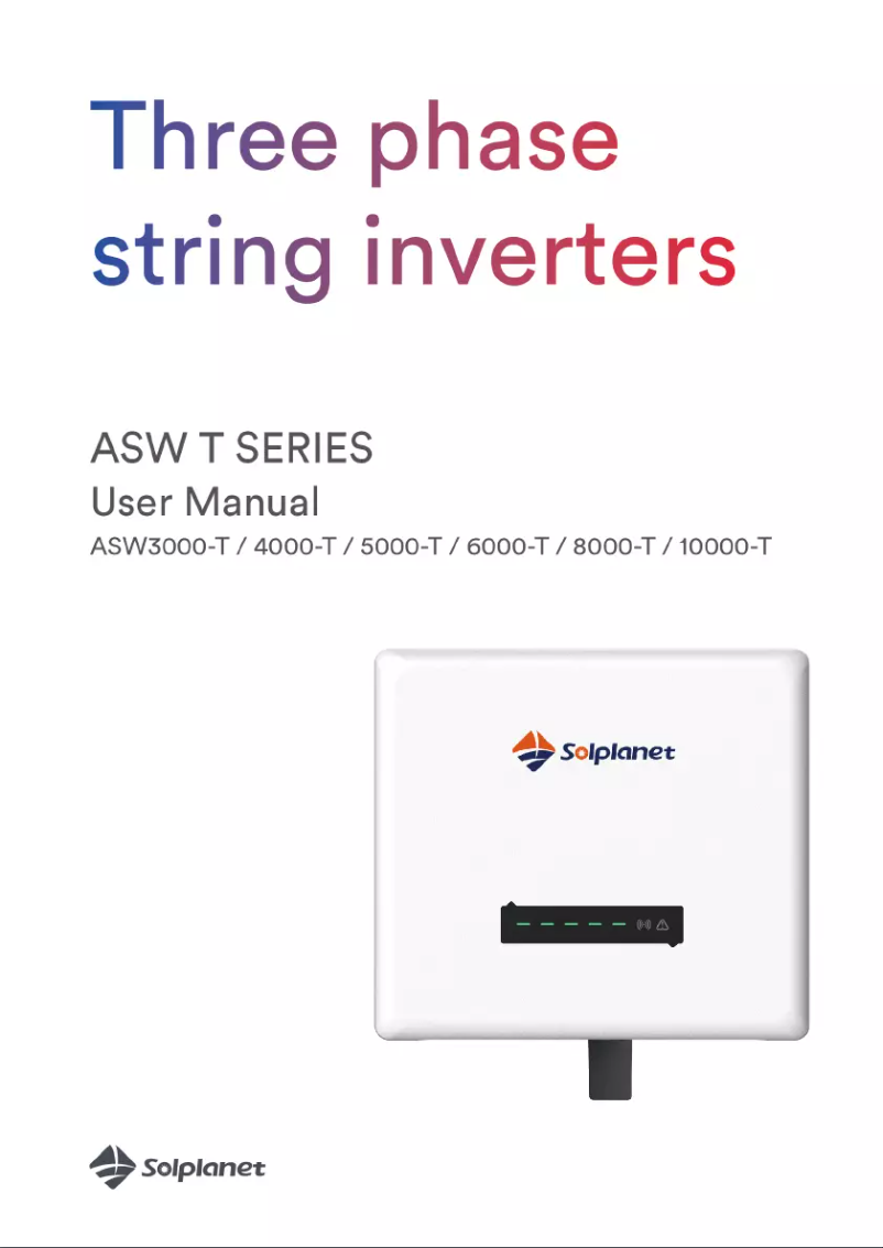 Page 1 de la notice Manuel utilisateur Solplanet ASW5000-T