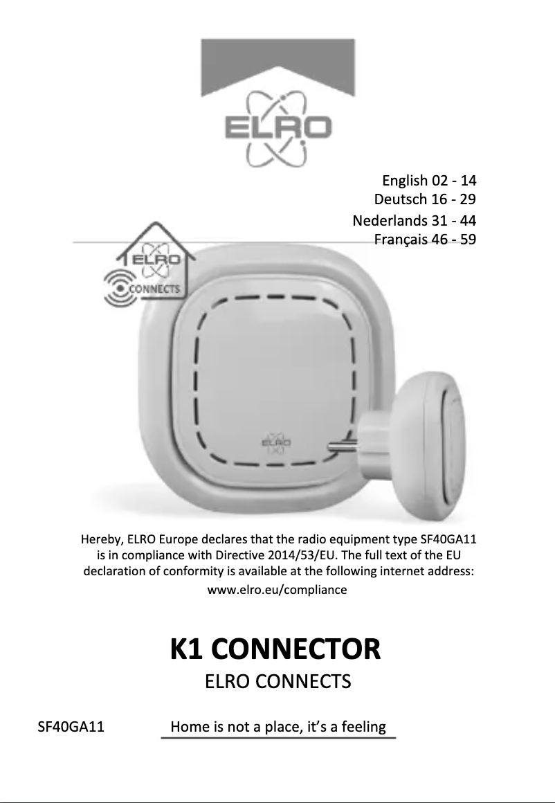 Page n°1 - Manuel utilisateur Elro K1 Connector