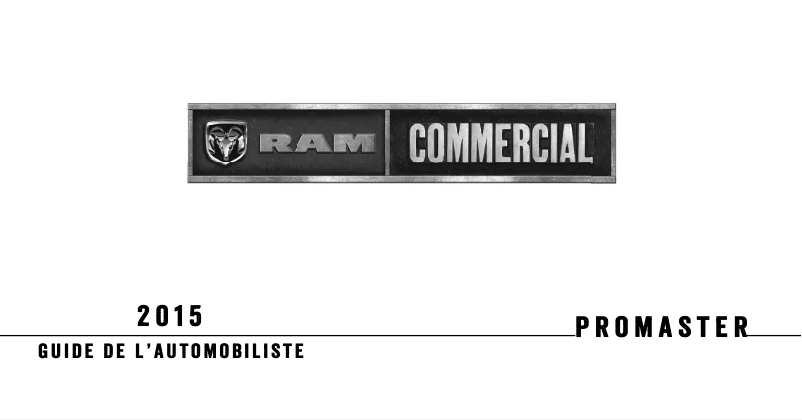 Page 1 de la notice Manuel utilisateur RAM ProMaster (2015)