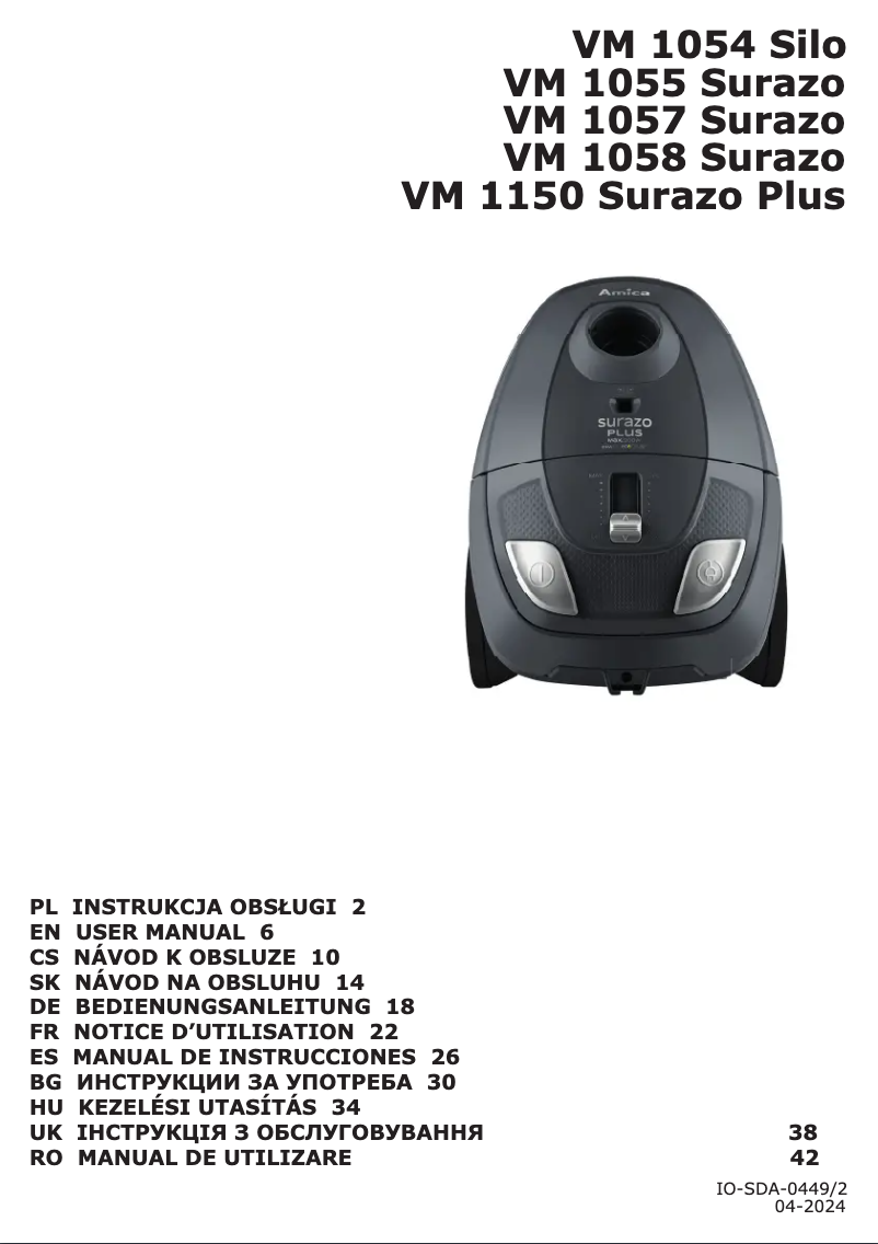 Page n°1 - Manuel utilisateur Amica VM 1054 Silo