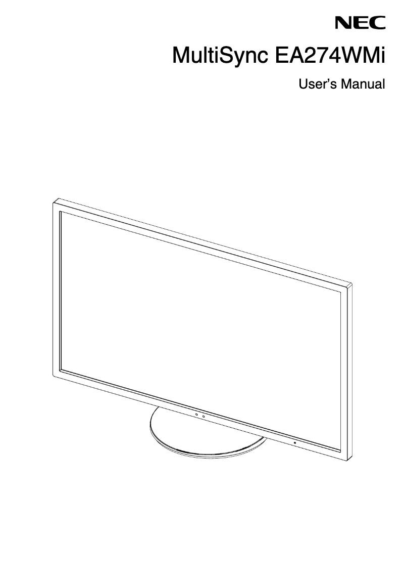 Page 1 de la notice Manuel utilisateur NEC MultiSync EA274WMi