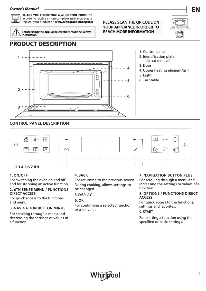 Image de la première page du manuel de l'appareil WMD7O4TX