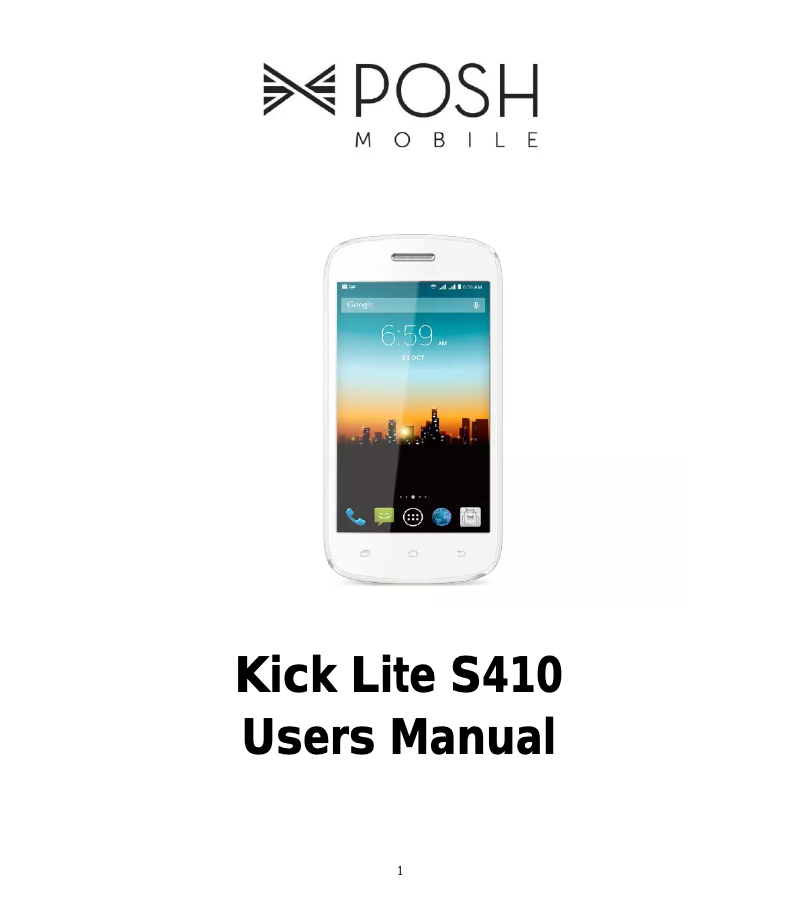 Page n°1 - Manuel utilisateur Posh Mobile Kick Lite S410