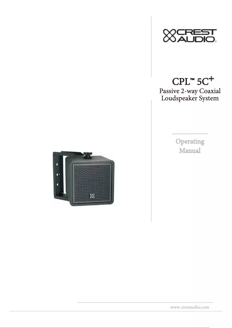 Page n°1 - Manuel utilisateur Crest Audio CPL 5C+