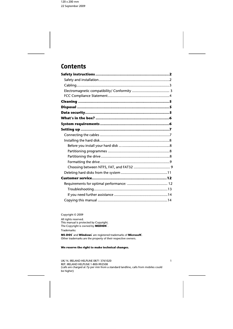 Page n°1 - Manuel utilisateur Medion E82721 (MD 90114)