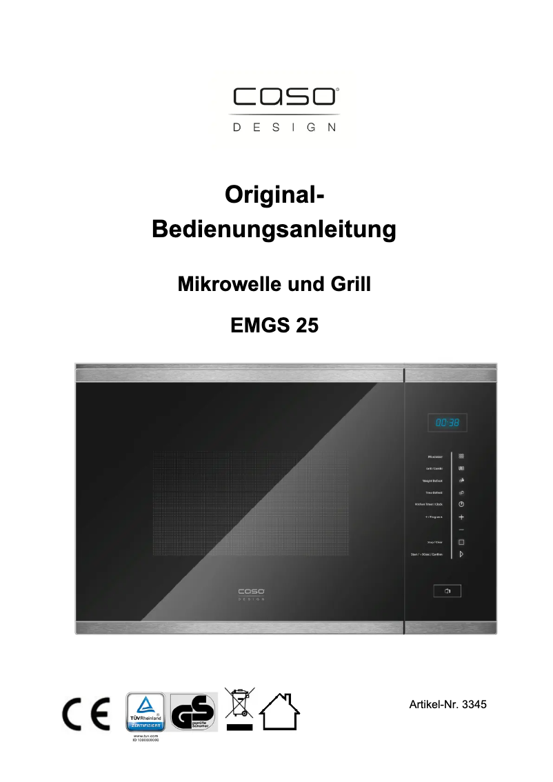 Image de la première page du manuel de l'appareil EMGS 25