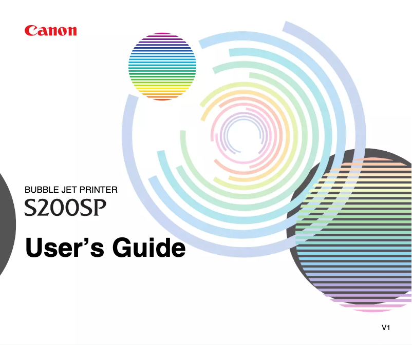 Image de la première page du manuel de l'appareil Bubble Jet S200SP