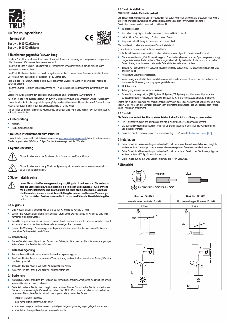 Page 1 de la notice Manuel utilisateur Tru Components TC-7T.81-230NO