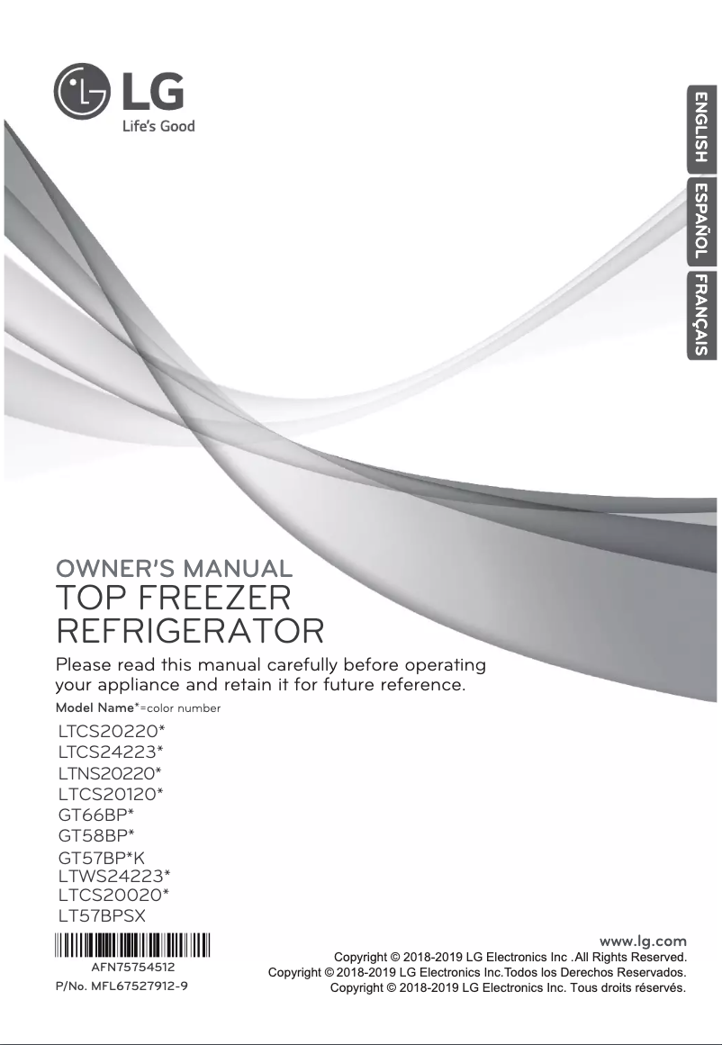 Page 1 de la notice Manuel utilisateur LG LTCS20020S