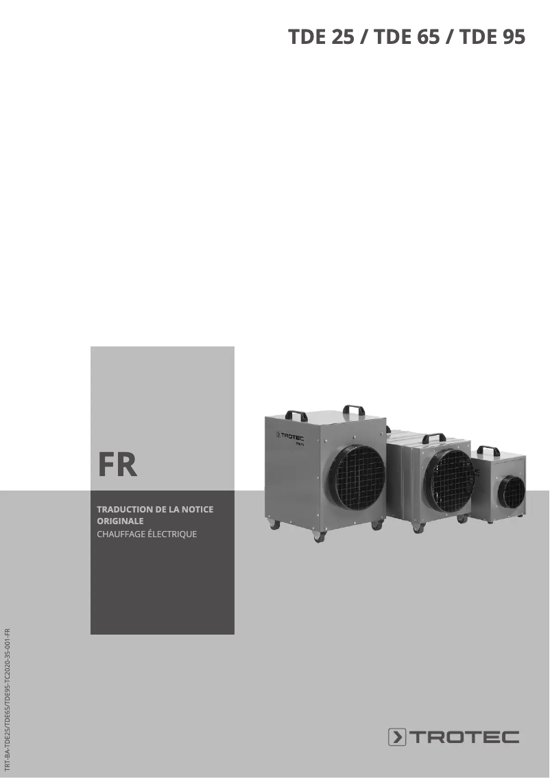 Image de la première page du manuel de l'appareil TDE 95