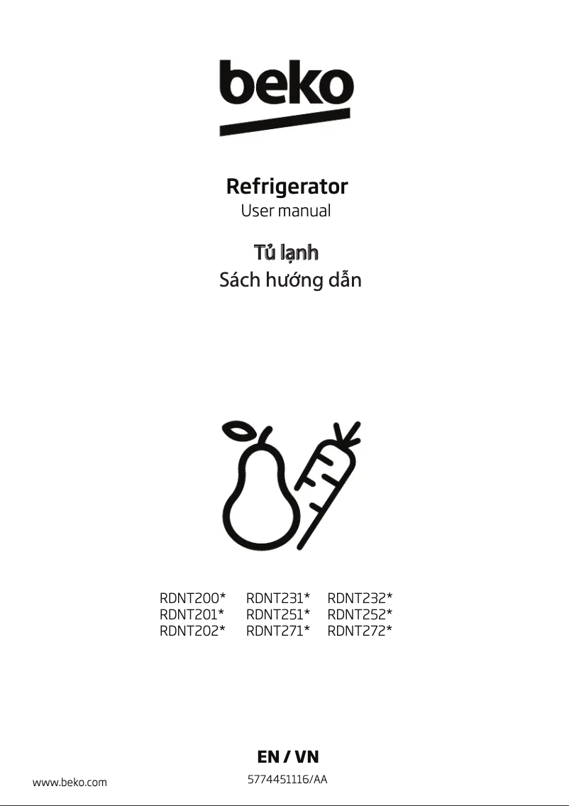Page 1 de la notice Manuel utilisateur Beko RDNT201I50VK