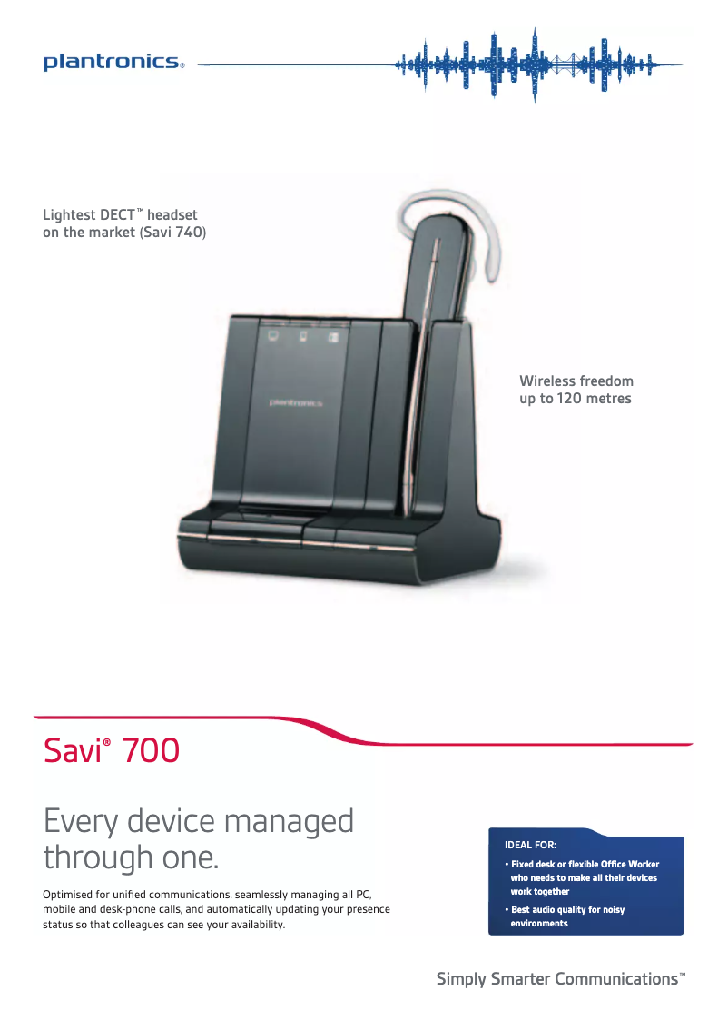 Page 1 de la notice Brochure Plantronics Savi W740