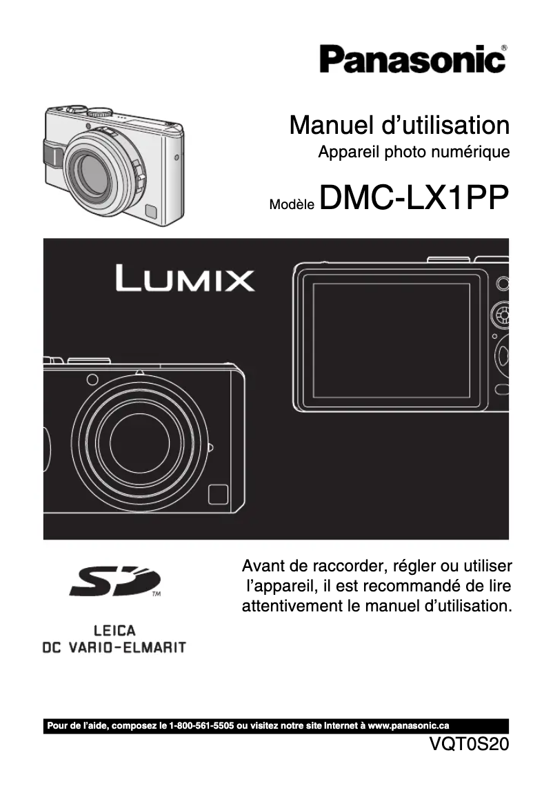 Image de la première page du manuel de l'appareil Lumix DMC-LX1