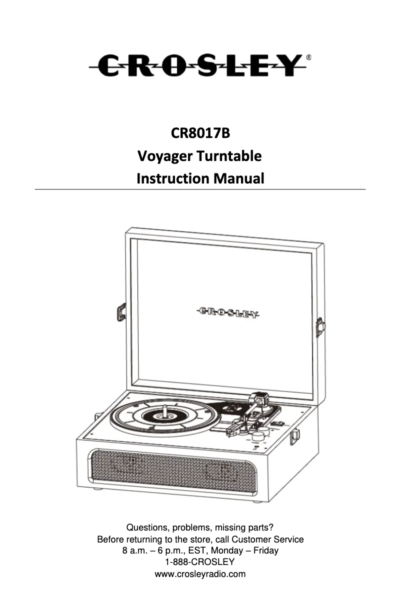 Page 1 de la notice Manuel utilisateur Crosley Voyager