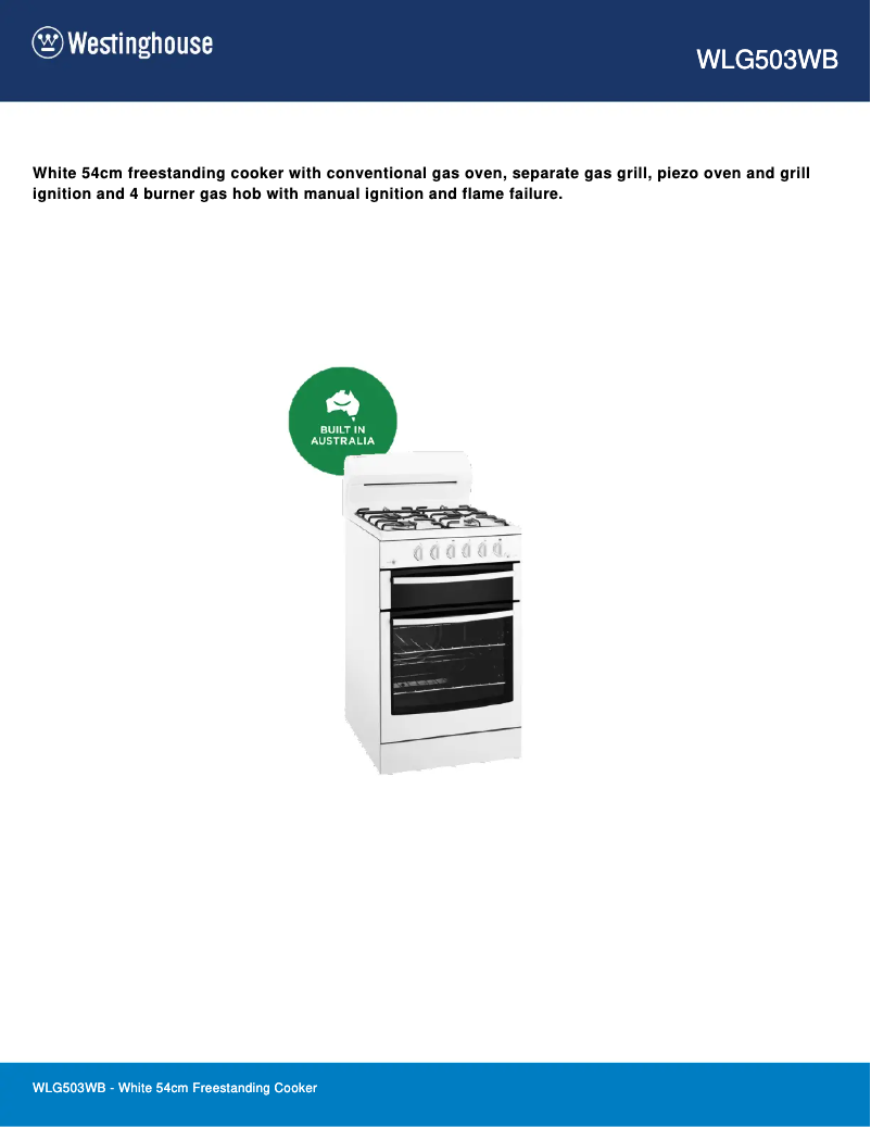 Image de la première page du manuel de l'appareil WLG503WB