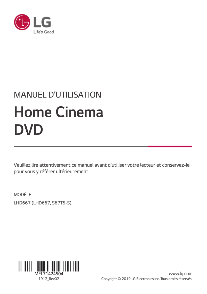 Página 1 del manual Manual de usuario LG LHD667