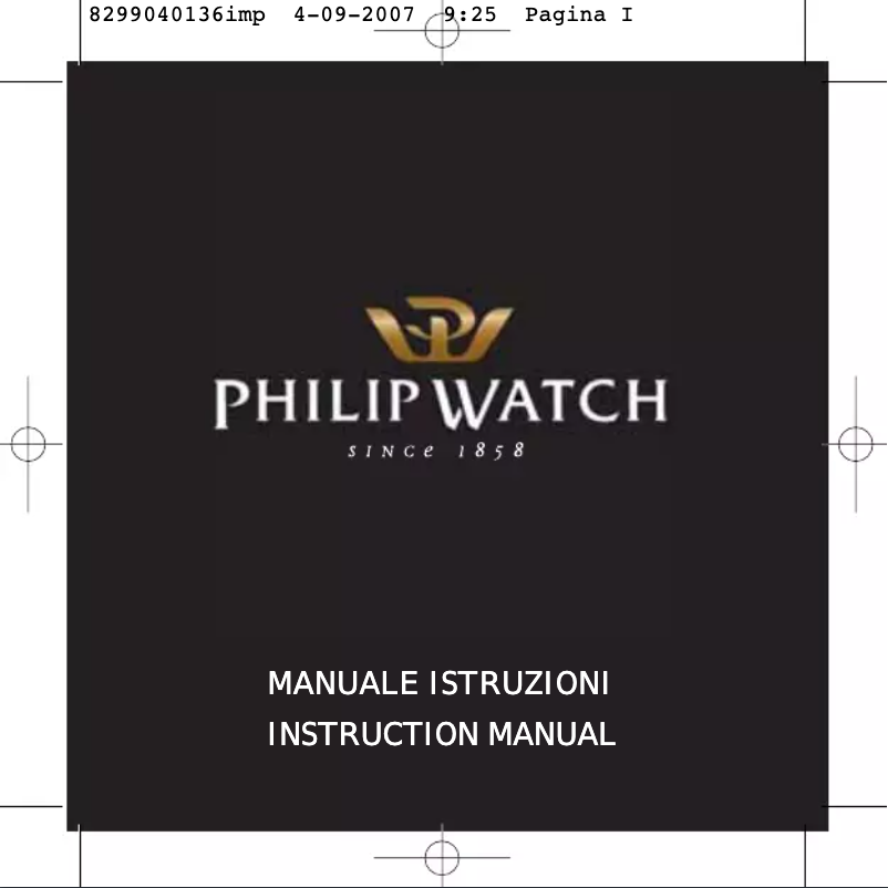 Page 1 de la notice Manuel utilisateur Philip Watch Automatic