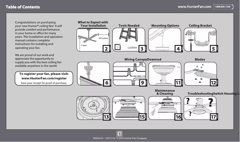 Page 1 de la notice Manuel utilisateur Hunter Mill Valley