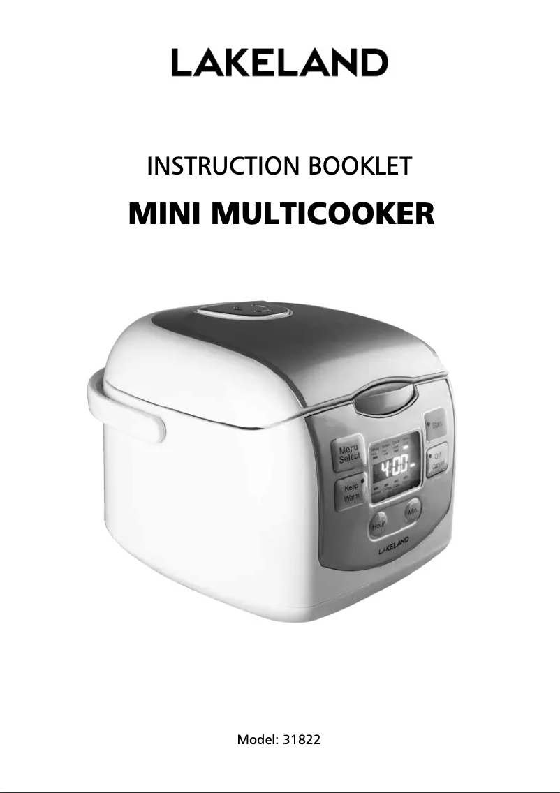 Page 1 de la notice Manuel utilisateur Lakeland 31822