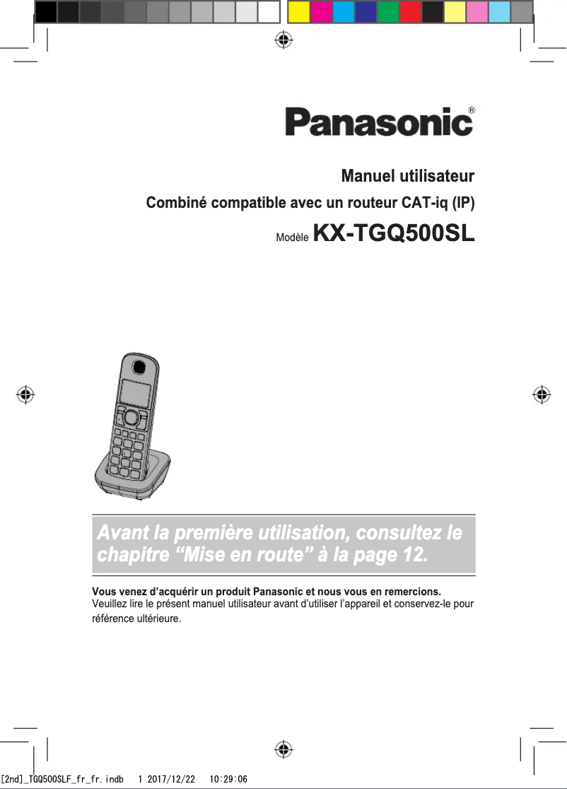Imagen de la primera página del manual del dispositivo KX-TGQ500SL