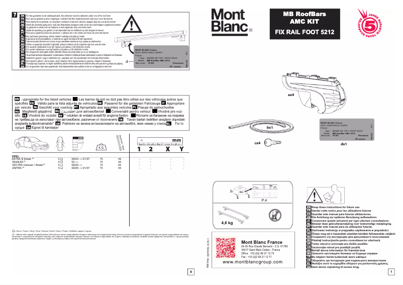 Page n°1 - Manuel utilisateur Mont Blanc AMC 5212