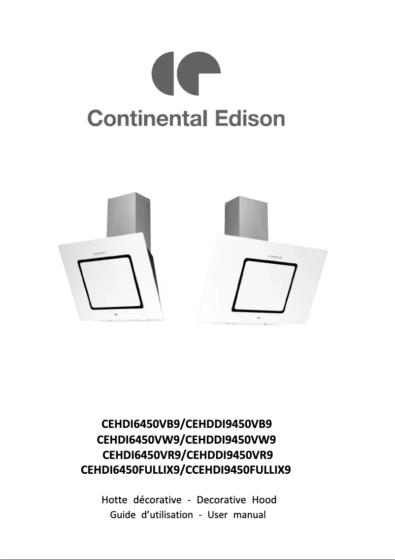 Page n°1 - Manuel utilisateur Continental Edison CEHDI9450WB9