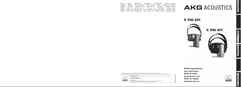 Page 1 de la notice Manuel utilisateur AKG K 940 AFC