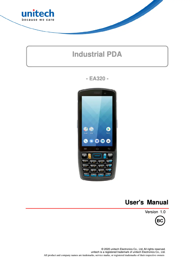 Imagen de la primera página del manual del dispositivo EA320