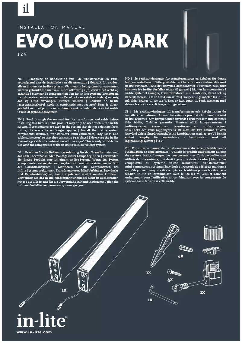 Imagen de la primera página del manual del dispositivo Evo