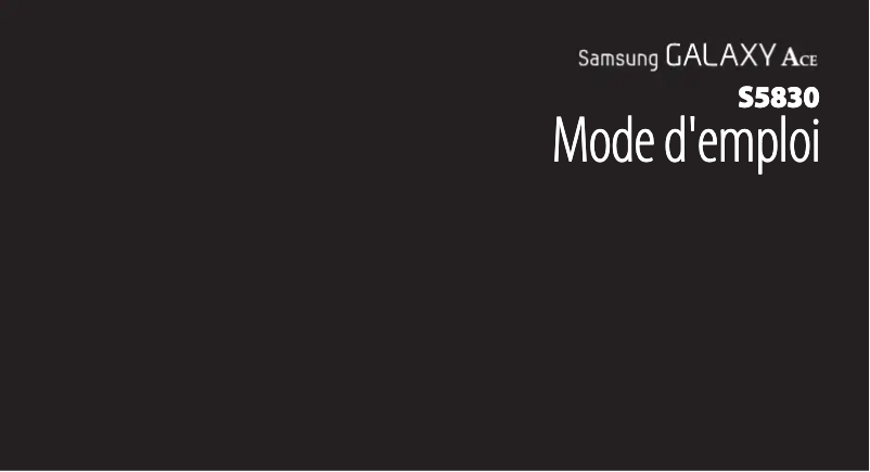 Page n°1 - Manuel utilisateur Samsung Galaxy Ace