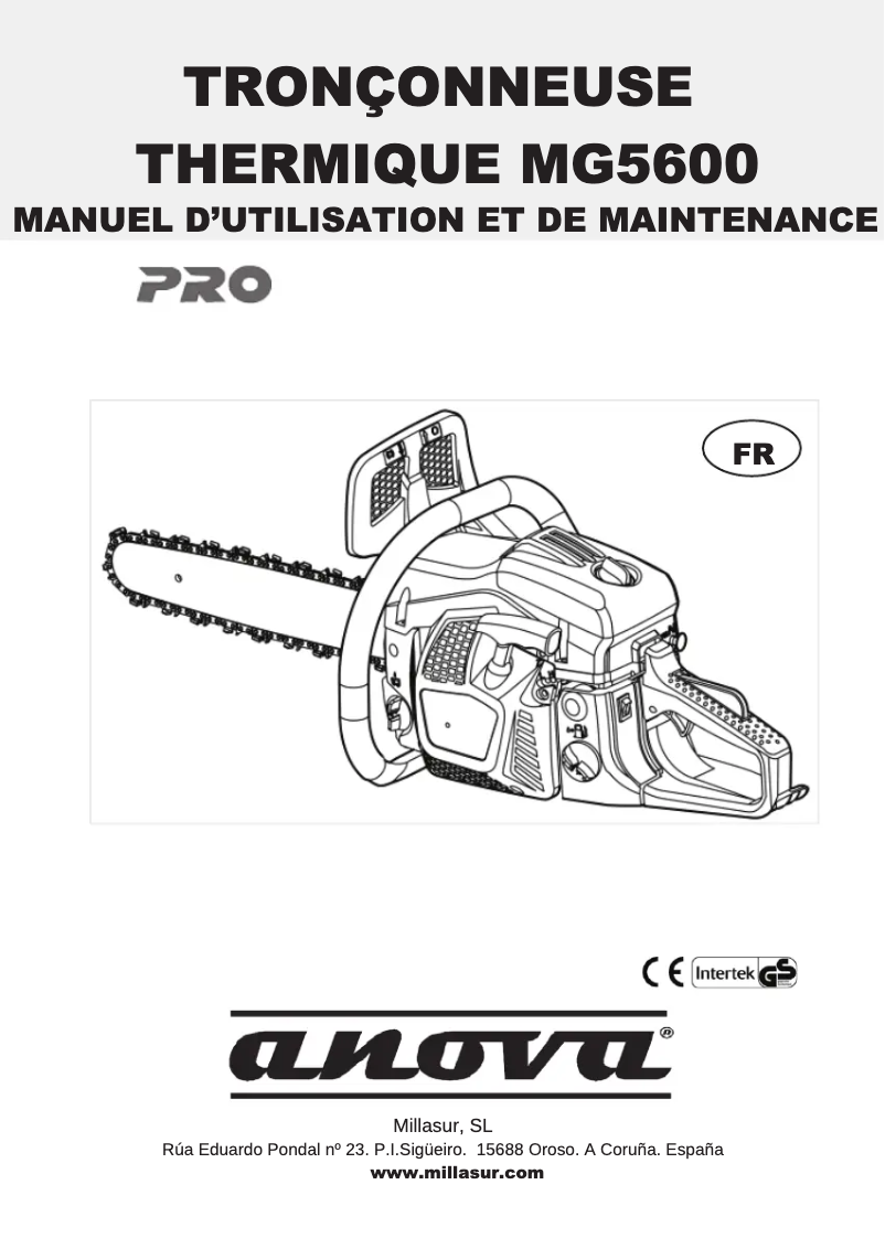 Page n°1 - Manuel utilisateur Anova MG5600