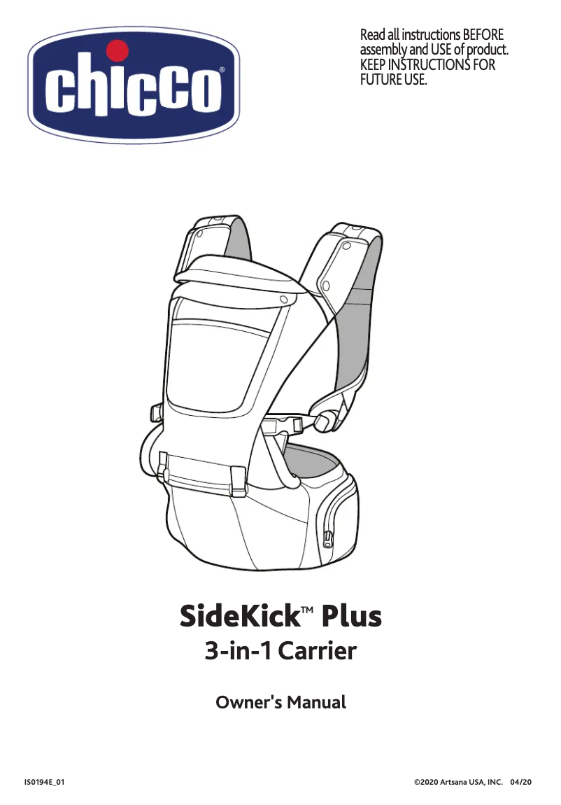 Imagen de la primera página del manual del dispositivo SideKick Plus