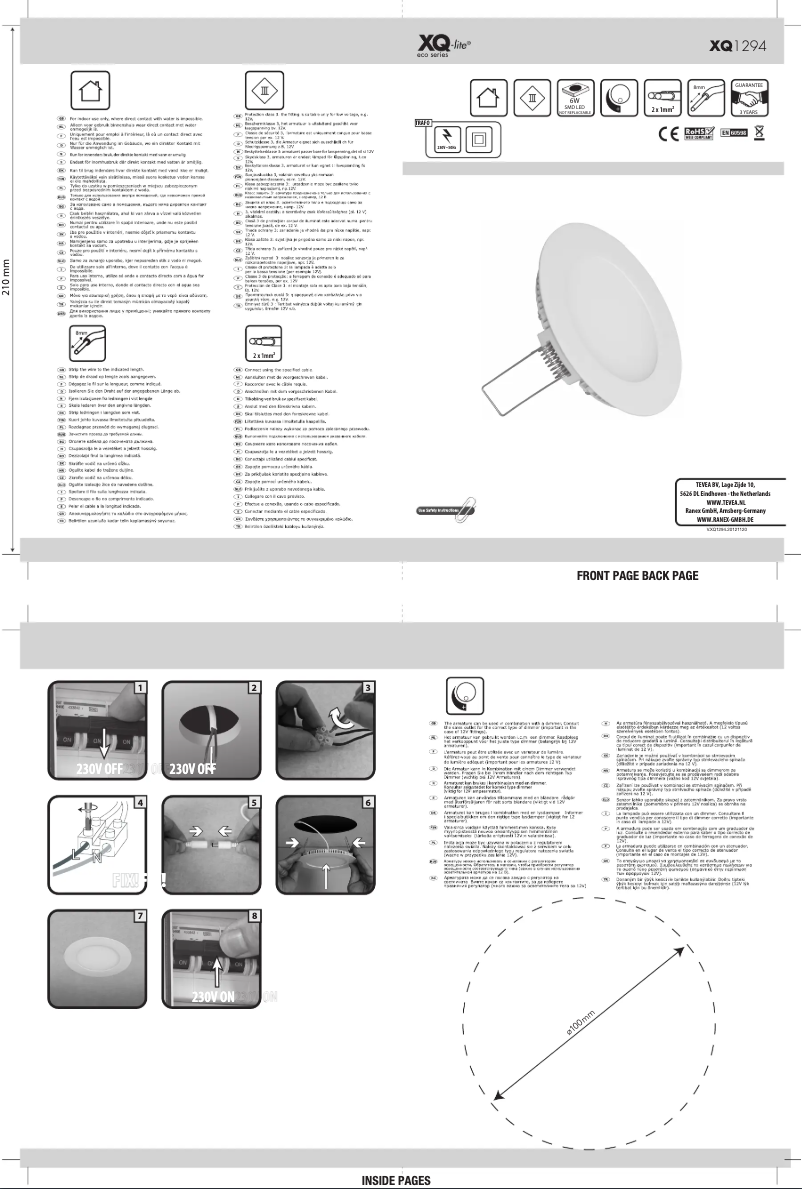 Page 1 de la notice Manuel utilisateur XQ-lite XQ1294