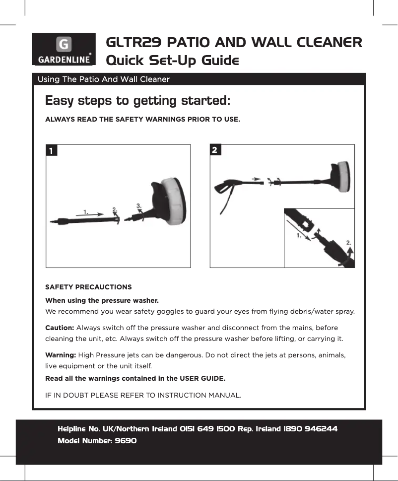 Page 1 de la notice Manuel utilisateur Gardenline GLTR 29