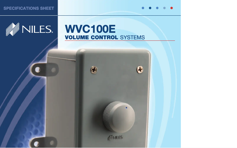 Page 1 de la notice Fiche technique Niles WVC100E