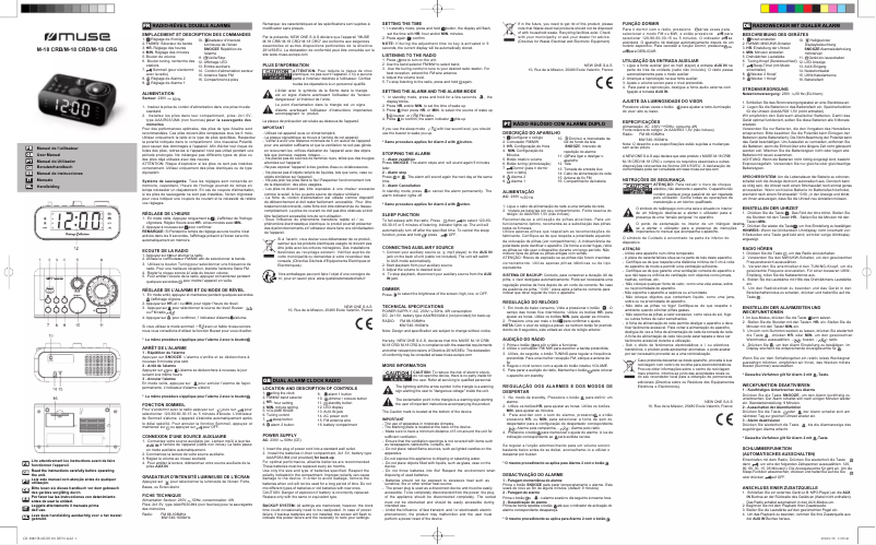 Imagen de la primera página del manual del dispositivo M-18 CRB