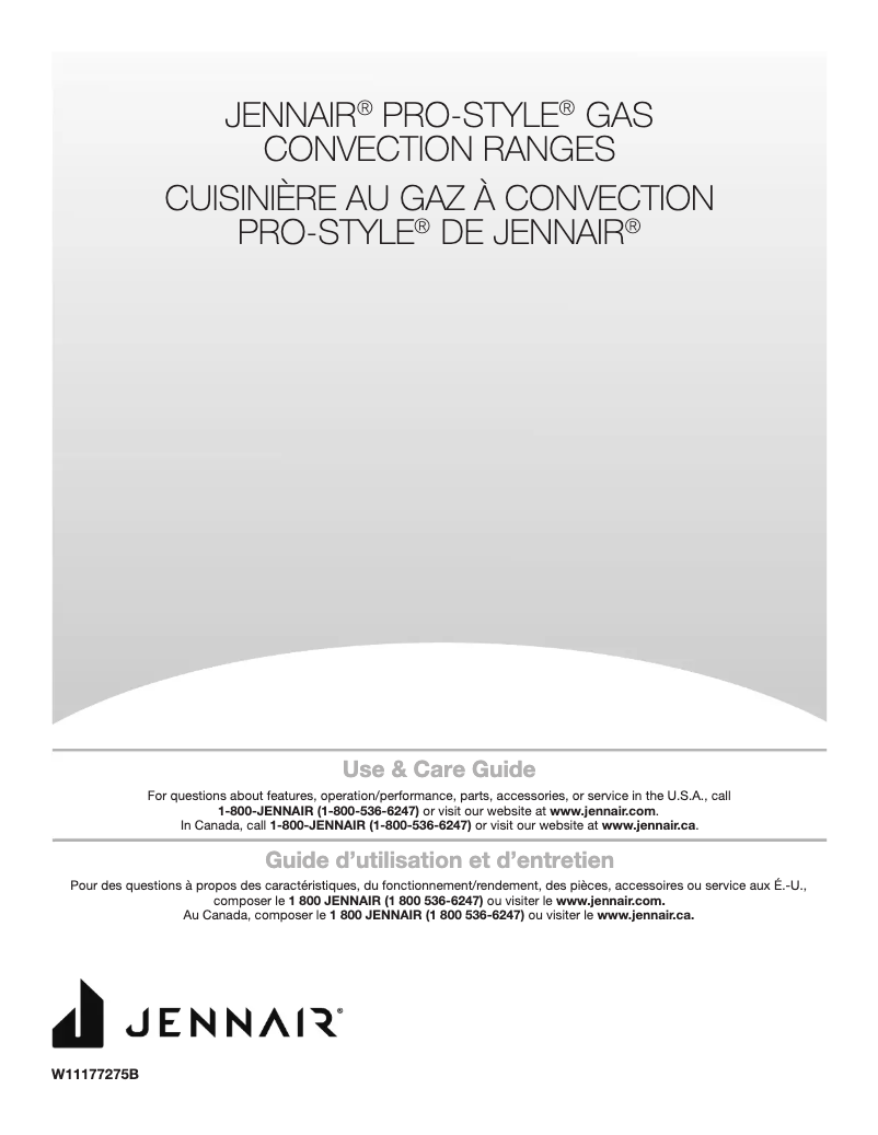 Page 1 de la notice Manuel d'utilisation et d'entretien JennAir JGRP648HM