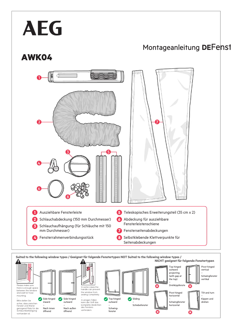 Página 1 del manual Instrucciones / montaje AEG AWK04