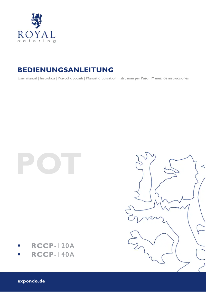 Page 1 of the manual User Manual Royal Catering RCCP-140A