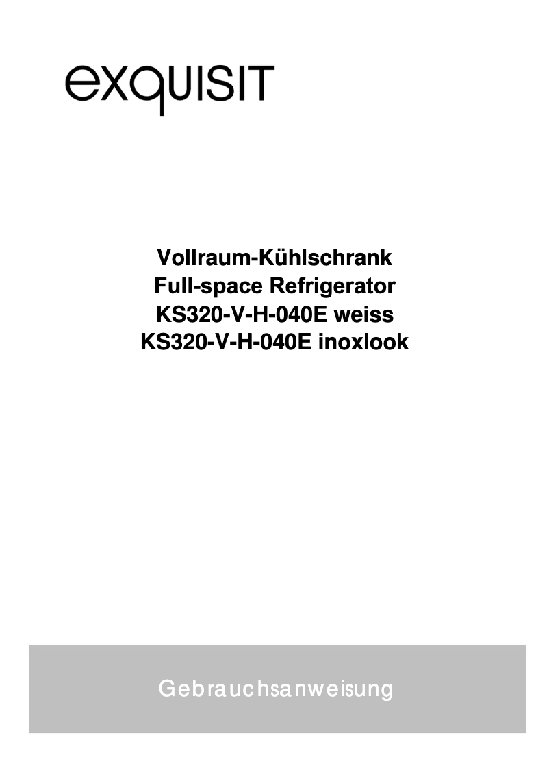 Page 1 de la notice Manuel utilisateur Exquisit KS320-V-H-040E