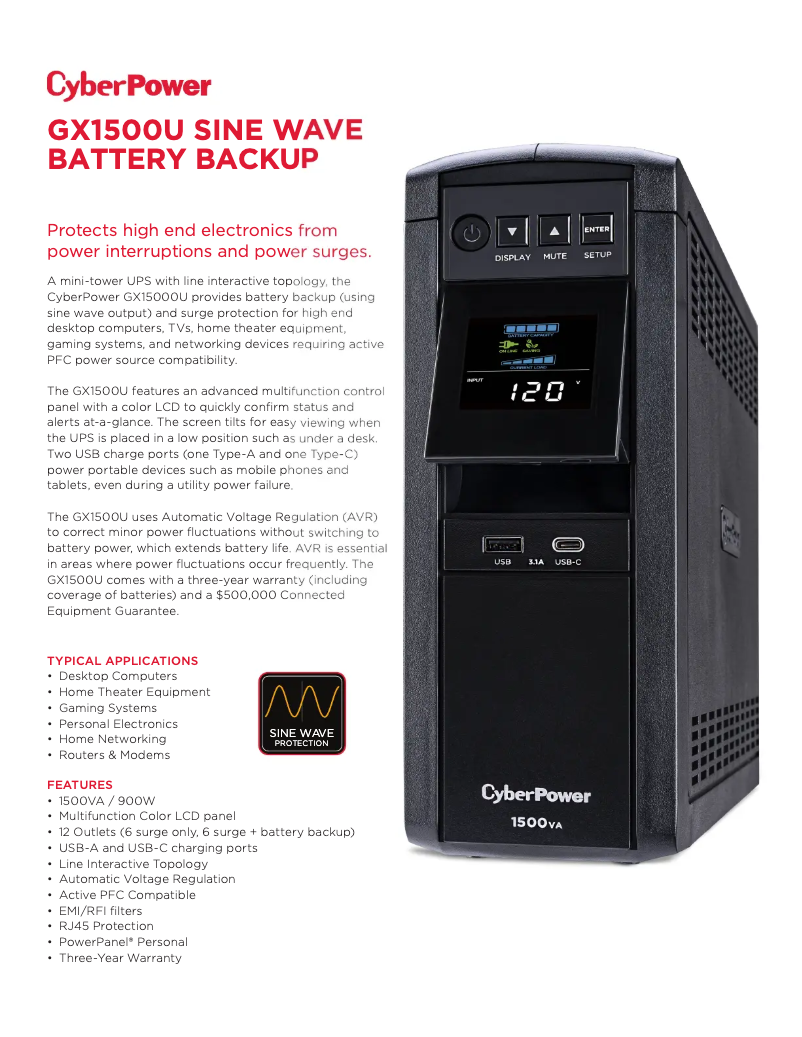 Image de la première page du manuel de l'appareil GX1500U