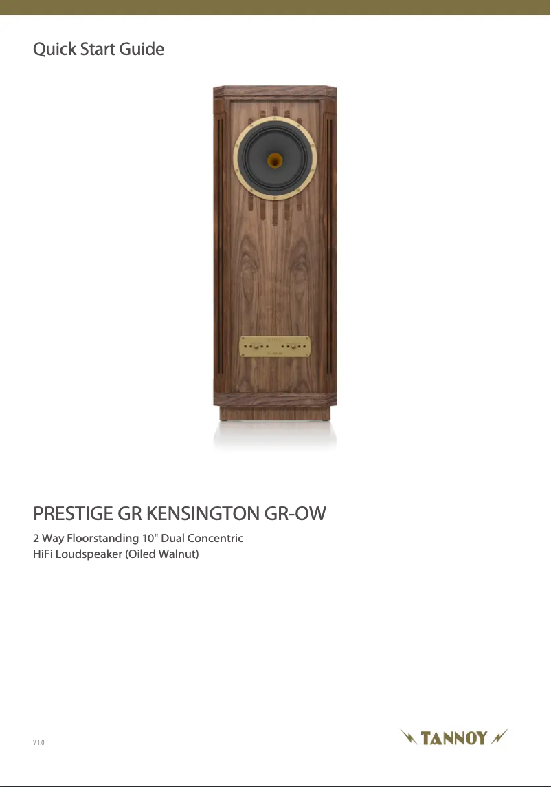 Page 1 de la notice Manuel utilisateur Tannoy KENSINGTON GR-OW