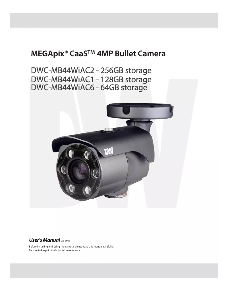 Page n°1 - Manuel utilisateur Digital Watchdog MegaPix CaaS DWC-MB44WIAC6