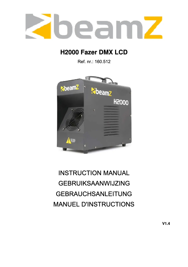 Page n°1 - Manuel utilisateur BeamZ H2000 160.512