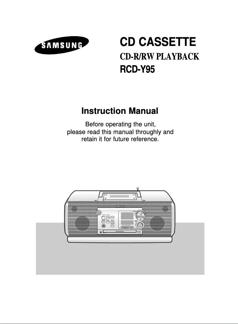 Page 1 de la notice Manuel utilisateur Samsung RCDY95