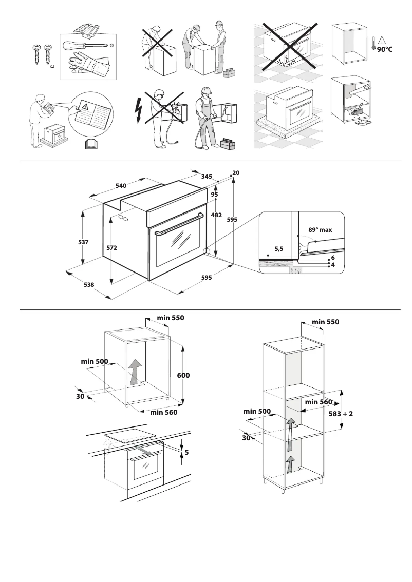 Page 1 de la notice Guide d'installation Whirlpool W6 OS4 4S2 H BL