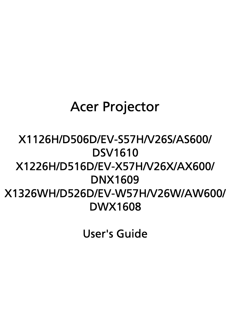 Image de la première page du manuel de l'appareil EV-X57H