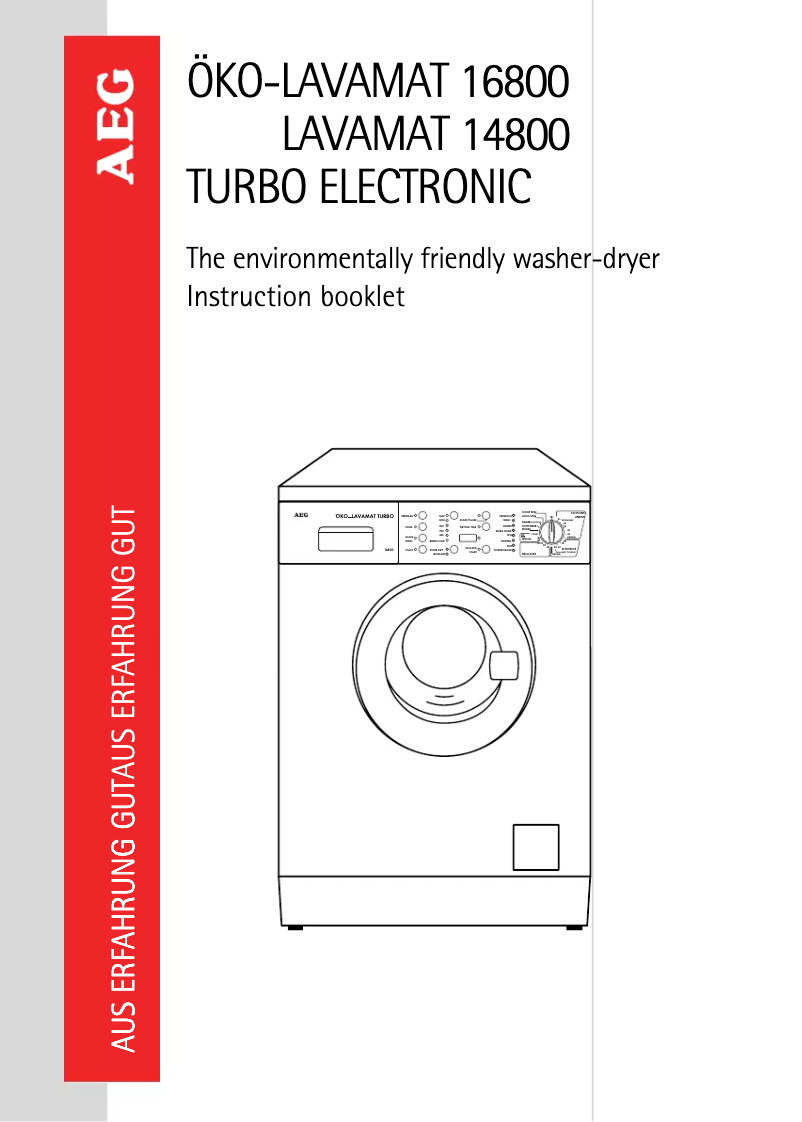 Image de la première page du manuel de l'appareil Lavamat 16800
