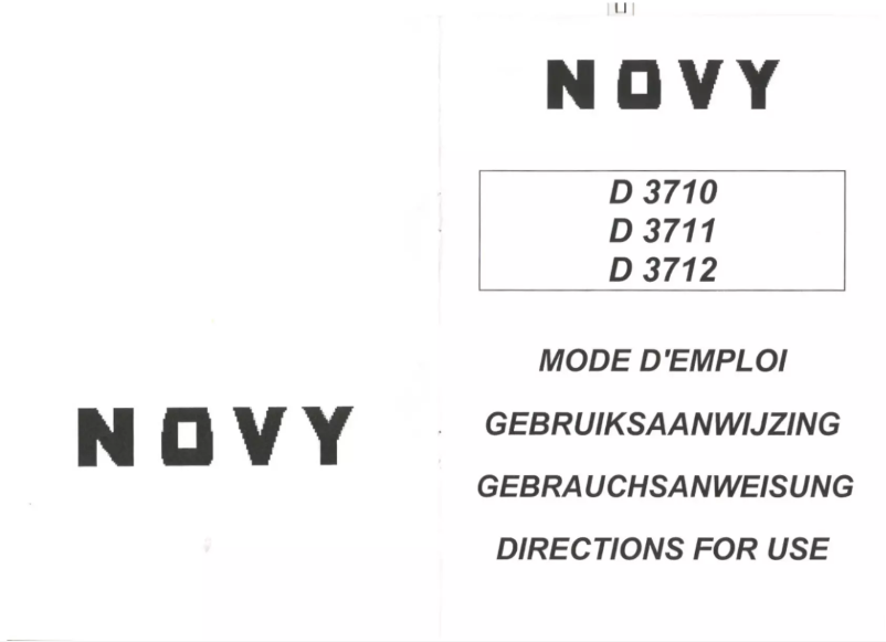 Page n°1 - Manuel utilisateur Novy D 3710